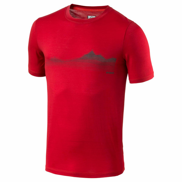 McKinley Ada ux T-shirt XL Kurzärmel Rundhals Merino-Wolle Rot