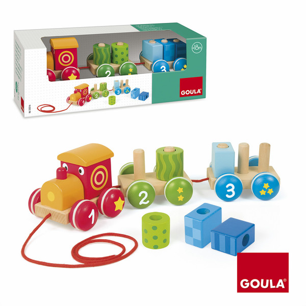 Goula Train 1-2-3 Деревянный Разноцветный игрушка на веревочке