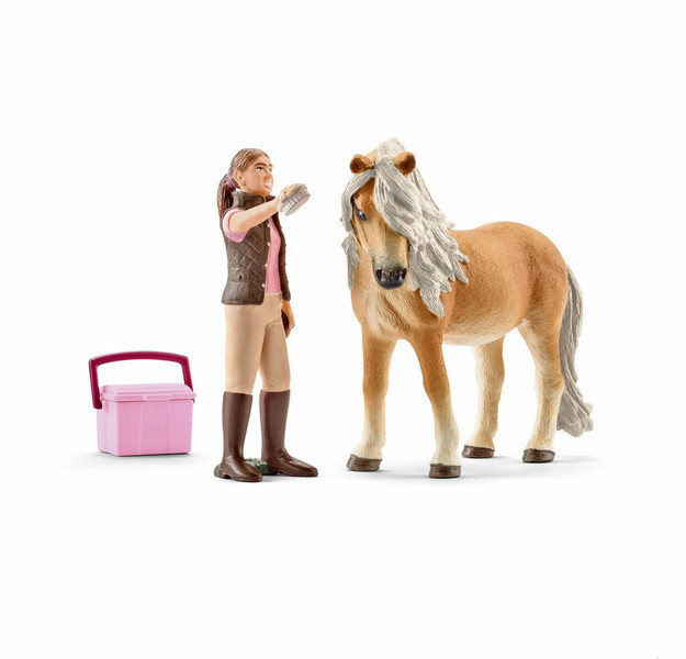 Schleich Horse Club Pferdepflegerin mit Island Pony Stute Kinderspielzeugfiguren-Set