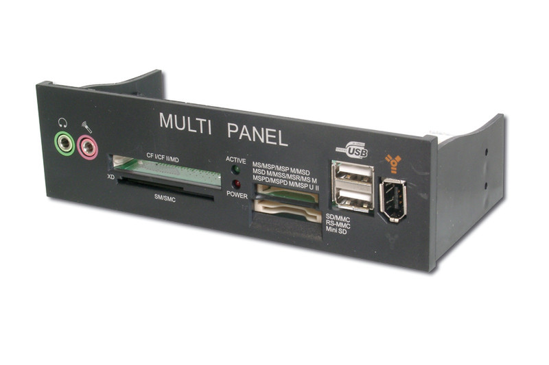 Digitus 5,25" Multimedia Panel USB 2.0, 24in1 Card Reader USB 2.0 Kartenleser