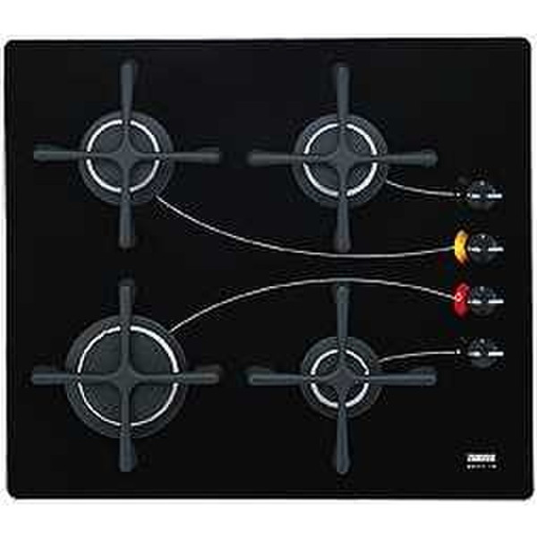 Zanussi ZGG644INC gas heater built-in Gas hob Black