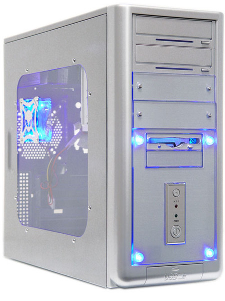 Apevia X-Gear Metal Case w/ Side Window-Silver Midi-Tower 420W Silver computer case