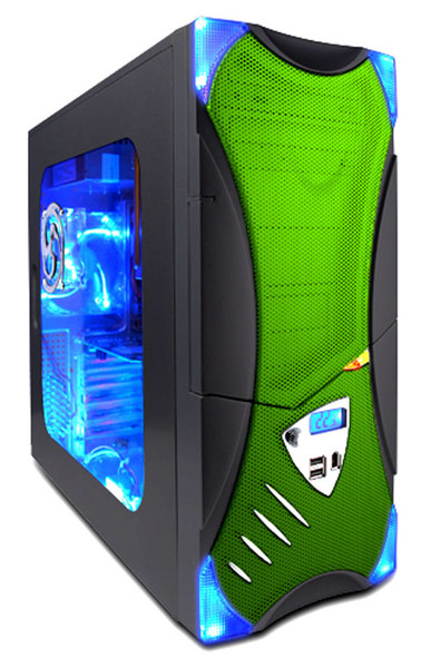 Apevia X-Plorer Metal Case w/ Side Window-Green Midi-Tower Black computer case