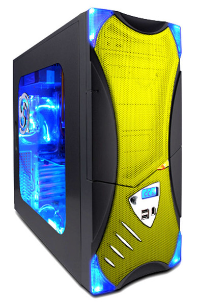 Apevia X-Plorer Metal Case w/ Side Window-Yellow Midi-Tower Черный системный блок
