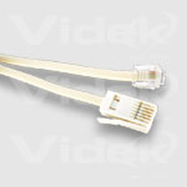 Videk RJ11 6P/4C M - UK Style M - 10M 10m White networking cable