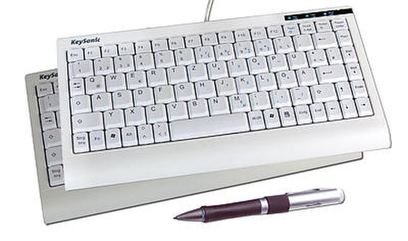 KeySonic ACK-595 C+ beige USB+PS/2 White keyboard