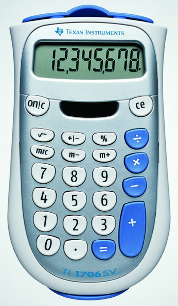 Texas Instruments TI-1706 SV Desktop Basic calculator Silver,White