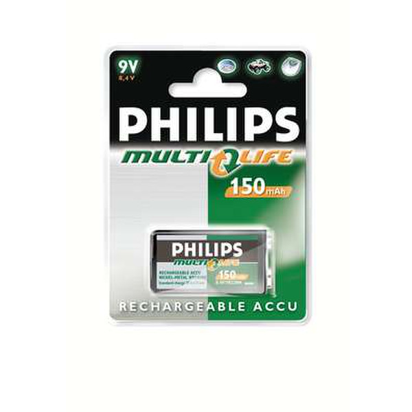 Philips 150mAh 9V Multilife rechargeable battery Nickel-Metal Hydride (NiMH) 150mAh 8.4V rechargeable battery