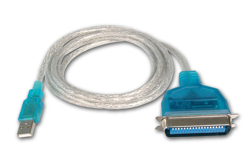 Digitus Printer Cable, USB to IEEE 1284 1.8m Transparent Druckerkabel