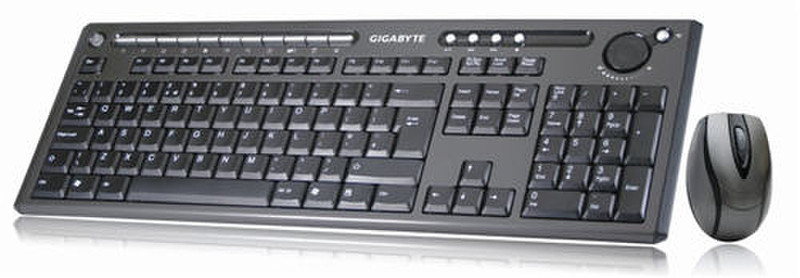 Gigabyte GK-KM7500 Беспроводной RF Черный клавиатура