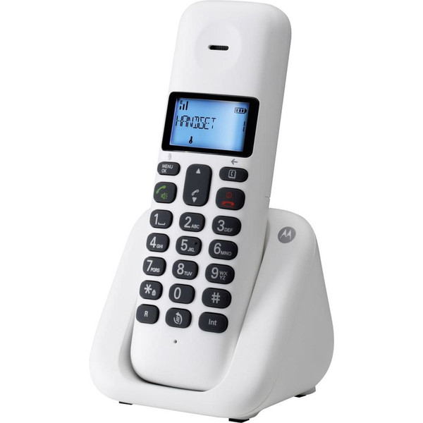 Motorola T301 DECT Идентификация абонента (Caller ID) Черный, Белый