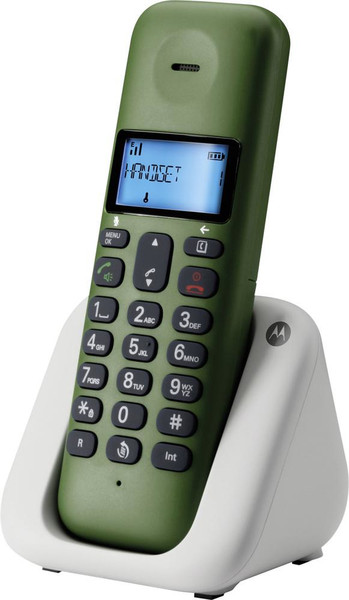 Motorola T301 DECT Идентификация абонента (Caller ID) Черный, Оливковый, Белый
