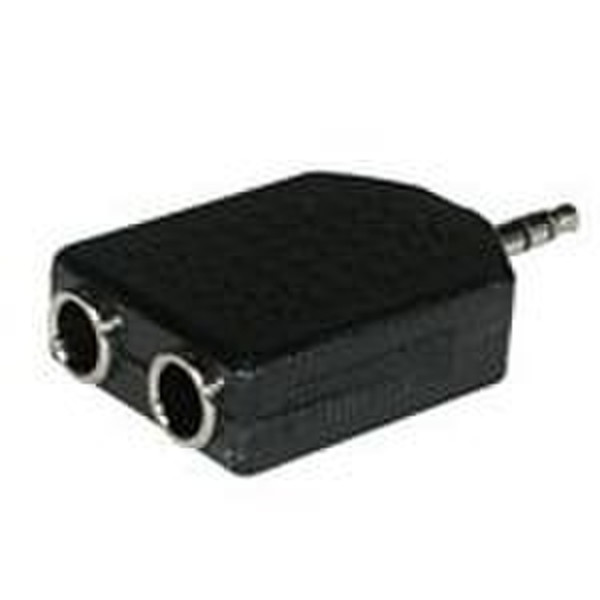 C2G Stereo/Dual Stereo Adapter 2x Stereo 6.3mm FM 3.5mm Stereo M Черный кабельный разъем/переходник