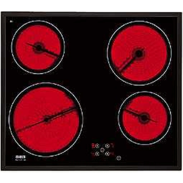 Zanussi ZKT621LN Ceramic heater Встроенный Ceramic hob Черный