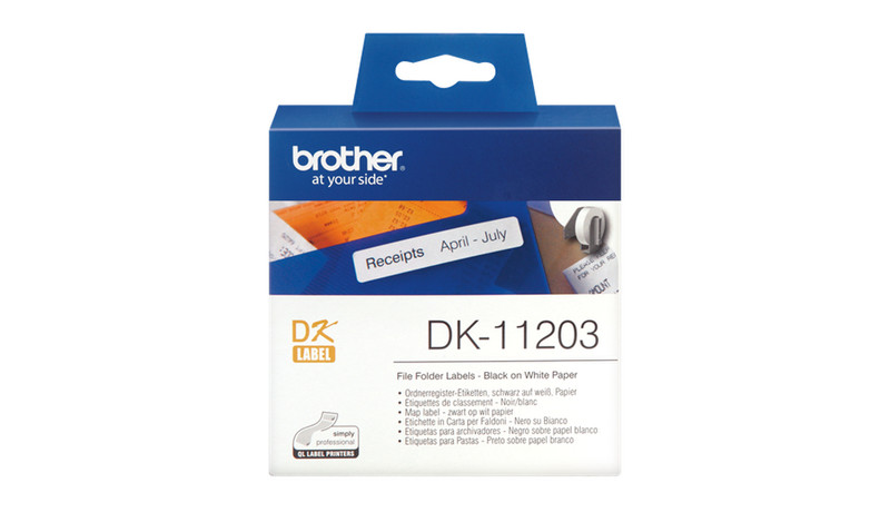 Brother DK-11203 Черный на белом DK этикеточная лента