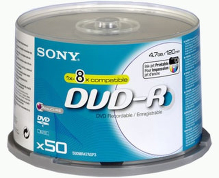 Sony DVD-R Spindle Inkjet Printable 4.7ГБ 50шт