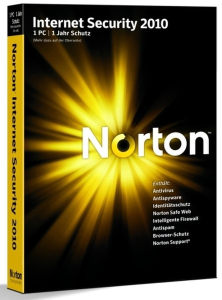 Symantec Norton Internet Security 2010 1Benutzer 1Jahr(e) Deutsch