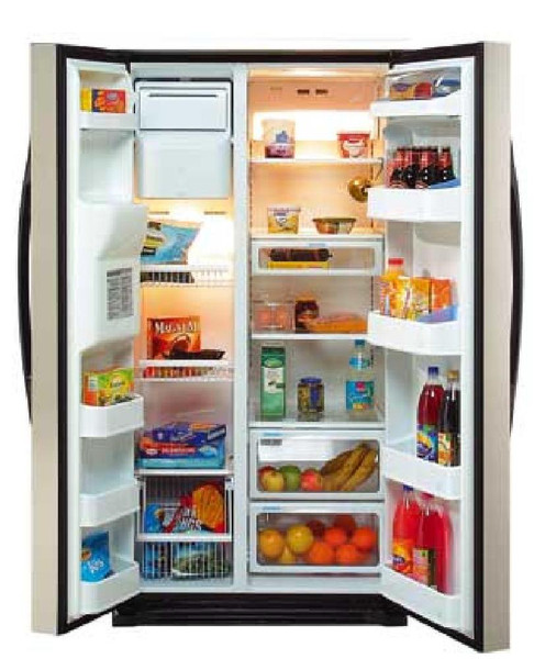 ETNA EKV601RVS freestanding 594L Silver side-by-side refrigerator