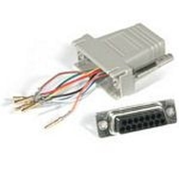 C2G RJ45/DB15F Modular Adapter RJ45 DB15 FM Серый кабельный разъем/переходник