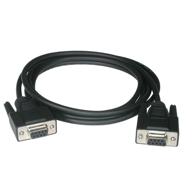 C2G 2m DB9 F/F Null Modem Cable - Black serial cable