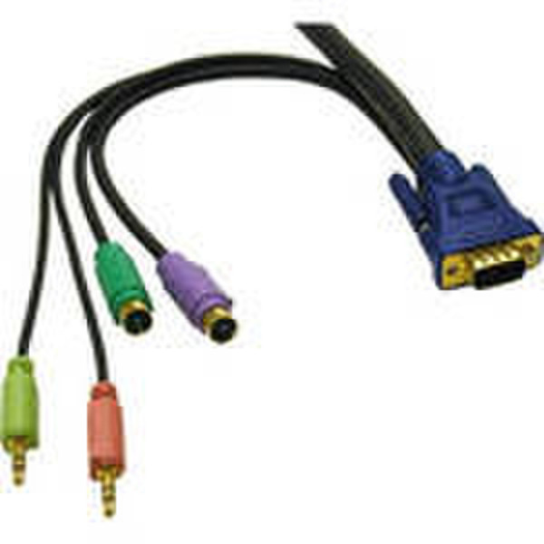 C2G 5m KVM HD15 VGA Cable + Speaker and Mic 5m Schwarz Tastatur/Video/Maus (KVM)-Kabel