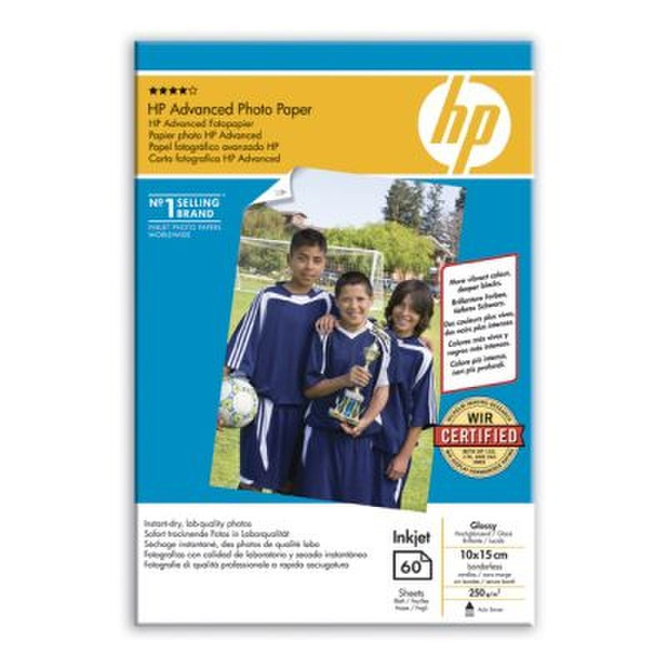 HP Advanced Glossy Photo Paper-60 sht/10 x 15 cm borderless фотобумага
