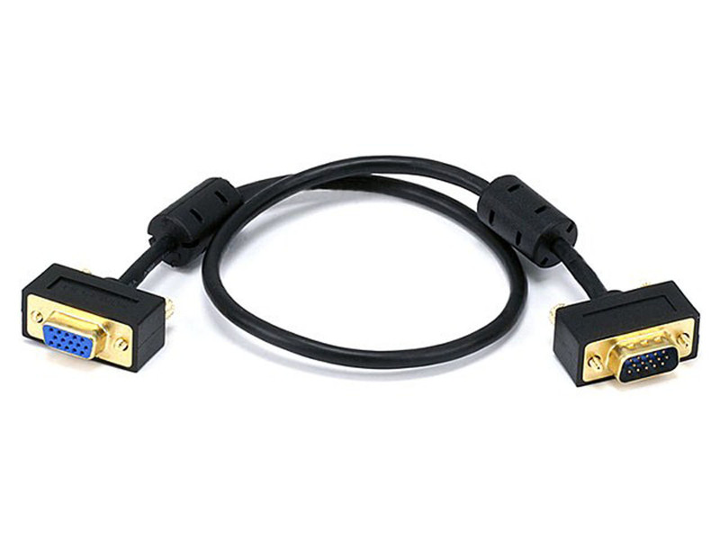 Monoprice VGA/VGA, M/F, 0.4572 m 0.4572м VGA (D-Sub) VGA (D-Sub) Черный VGA кабель