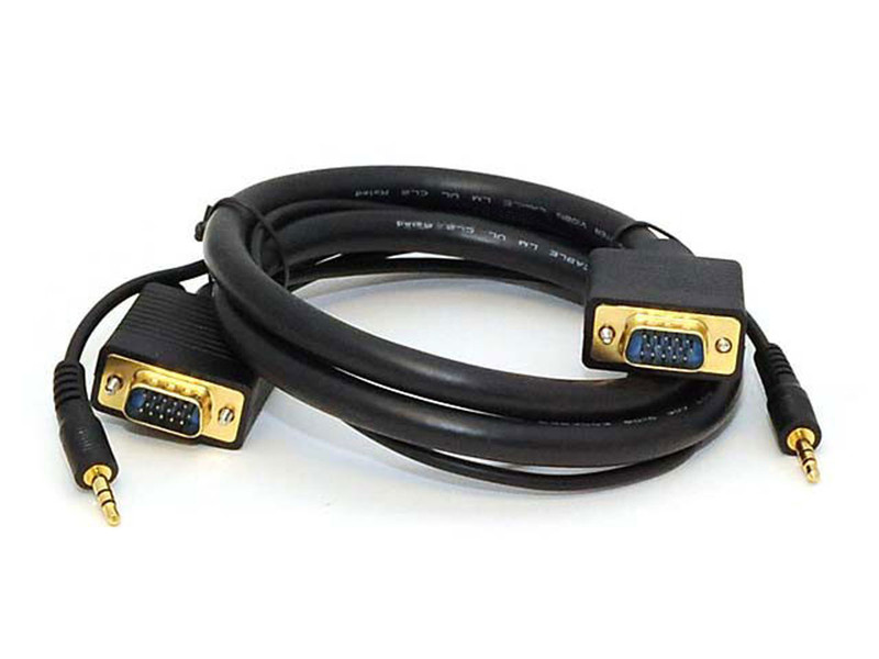 Monoprice VGA-3.5 mm/VGA-3.5 mm, M/M, 0.9144 m 0.9144m VGA (D-Sub) + 3.5mm VGA (D-Sub) + 3.5mm Black VGA cable