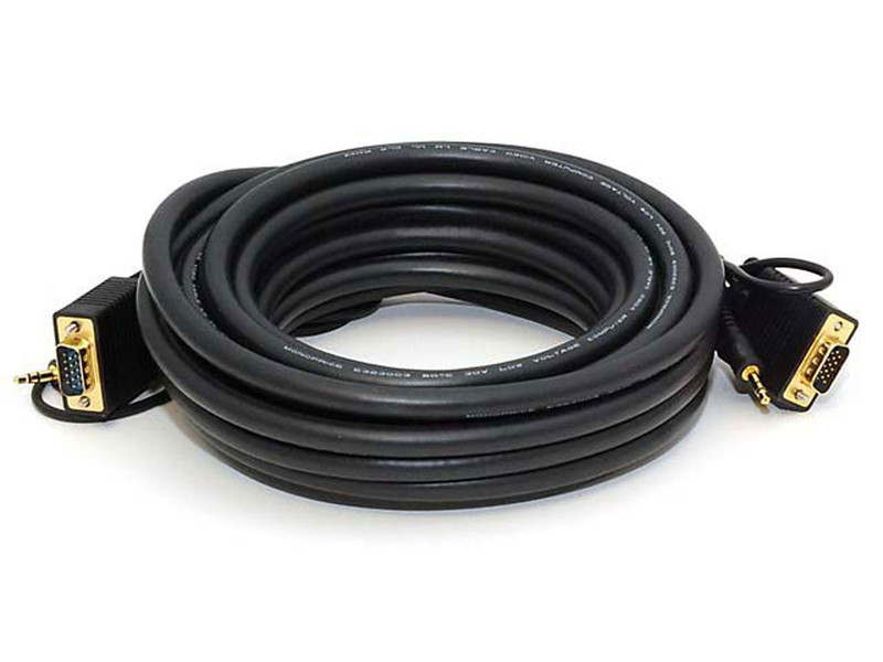 Monoprice VGA-3.5mm/VGA-3.5mm, 7.62 m 7.62m VGA (D-Sub) + 3.5mm VGA (D-Sub) + 3.5mm Black VGA cable