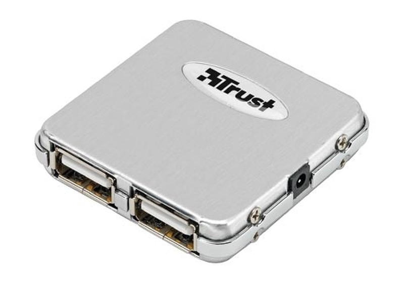 Trust 4 Port Mini USB 2.0 Design Hub HU-3340m 480Мбит/с Cеребряный хаб-разветвитель