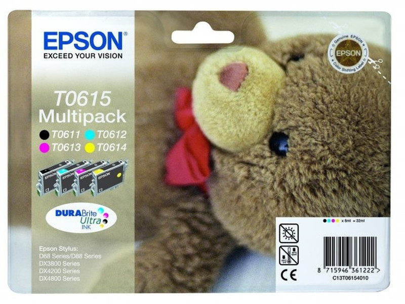 Epson T0615 Черный, Бирюзовый, Маджента, Желтый струйный картридж