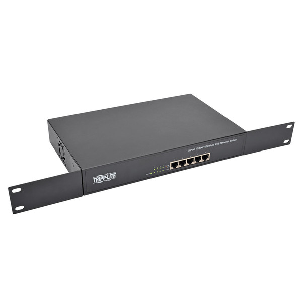 Tripp Lite 5-Port 10/100/1000 Mbps 1U Rack-Mount/Desktop Gigabit Ethernet Unmanaged Switch with PoE+, 75W