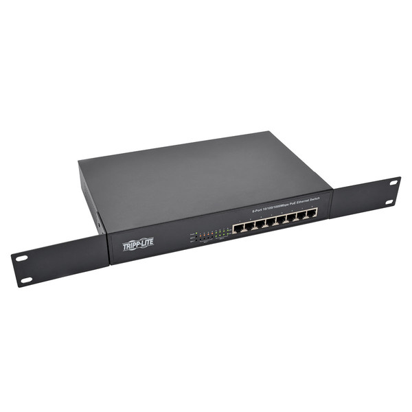 Tripp Lite 8-Port 10/100/1000 Mbps 1U Rack-Mount/Desktop Gigabit Ethernet Unmanaged Switch with PoE+,140W