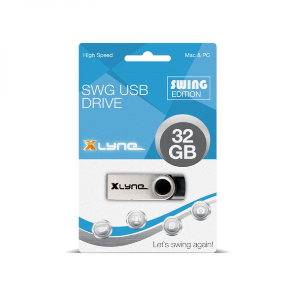 xlyne SWG 32GB USB 2.0 Type-A Black,Silver USB flash drive