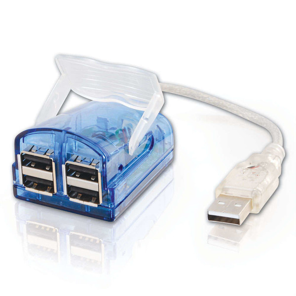 C2G USB 2.0 4-Port Laptop Hub w/ LED Cable Синий хаб-разветвитель