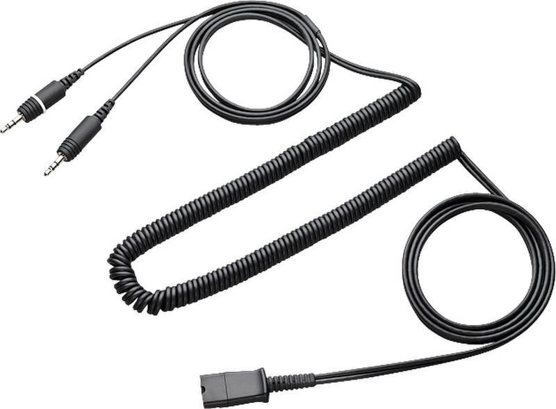 Plantronics Quick Disconnect cable to dual 3.5mm Черный телефонный кабель