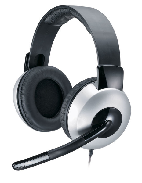 Genius HS-05A Binaural Head-band Black,Silver headset