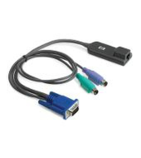 Hewlett Packard Enterprise 262587-B21 VGA + PS/2 RJ-45 Black cable interface/gender adapter