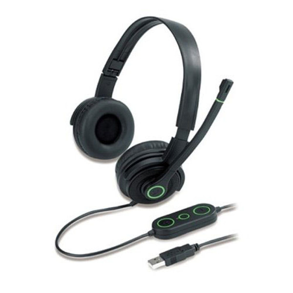 Genius HS-03U Binaural Black headset