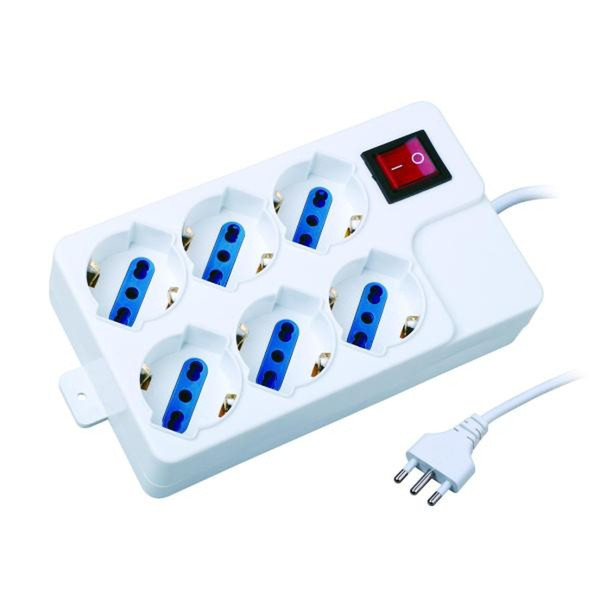Nilox MULTIPRESA 6P. BIPASSO BIANCO White power distribution unit (PDU)