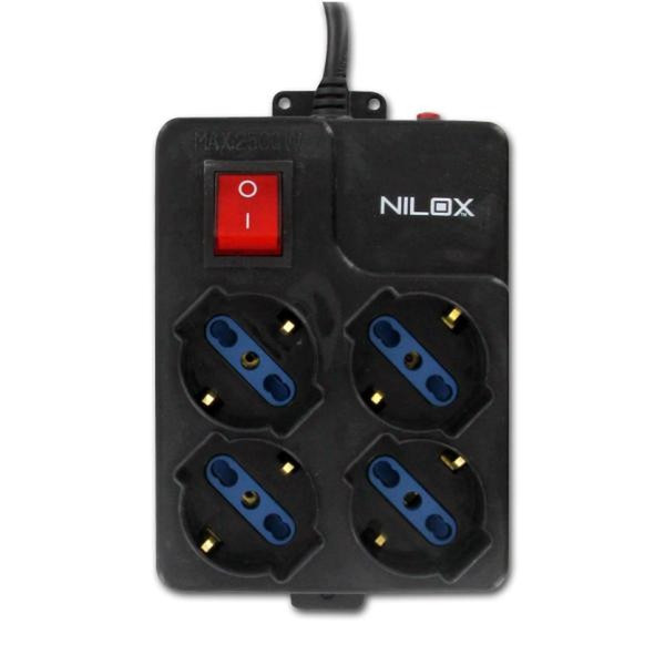 Nilox MULTIPRESA 4 PORTE BIPASSO NERO Black power distribution unit (PDU)