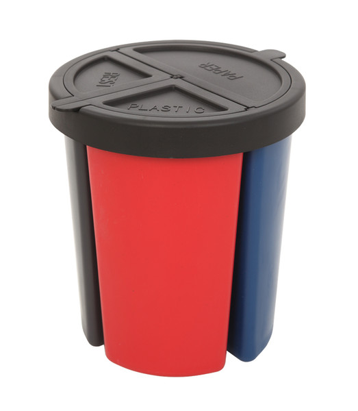 Vepa Bins VB 704156 15L Round Plastic Black,Grey,Red waste basket