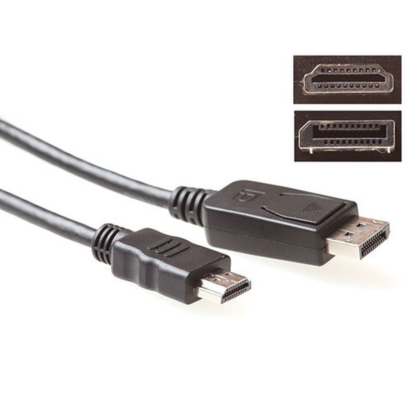 Advanced Cable Technology AK3987 0.5m DisplayPort HDMI Schwarz Videokabel-Adapter