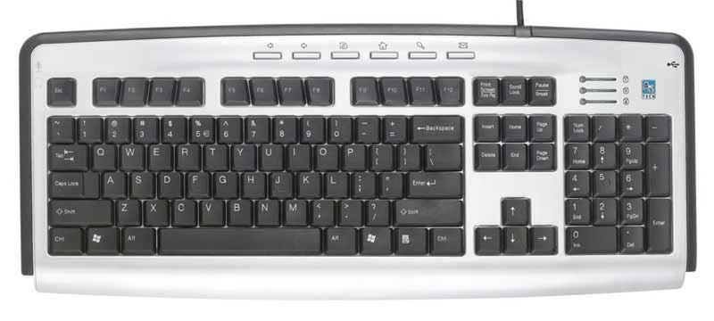 A4Tech KL-23MU USB QWERTY Английский Серый, Cеребряный клавиатура