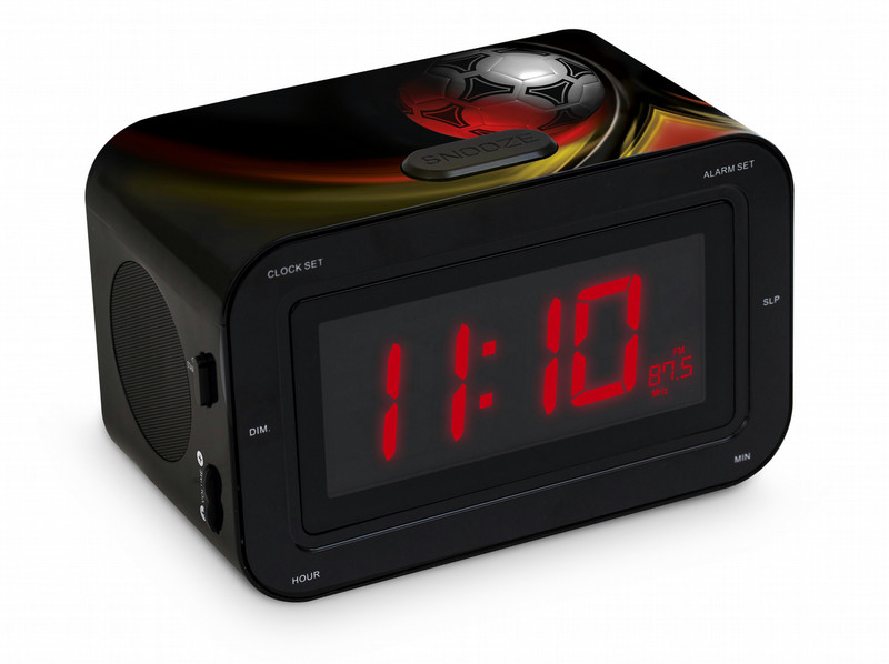 Bigben Interactive RR30FOOT2 Clock Analog Black,Red,Yellow radio