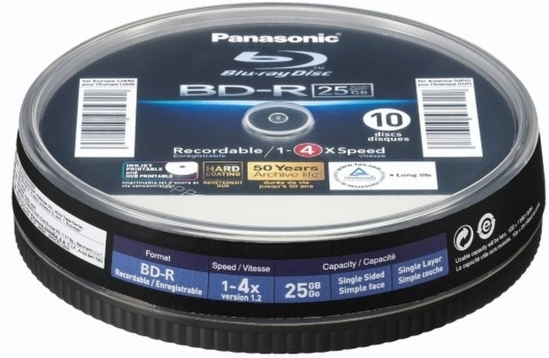 Panasonic 25GB 4x BD-R 25ГБ BD-R 10шт