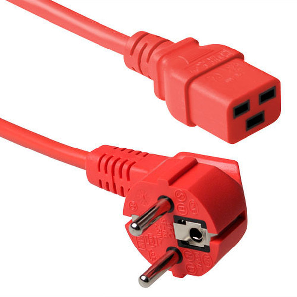 Advanced Cable Technology AK5168 1.2м Разъем C19 CEE7/7 Schuko Красный кабель питания