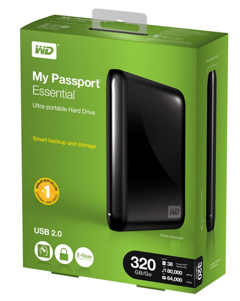 Western Digital My Passport Essential 320GB 2.0 320ГБ Черный внешний жесткий диск