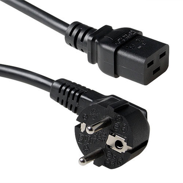 Advanced Cable Technology AK5184 1.2м Разъем C19 CEE7/7 Schuko Черный кабель питания