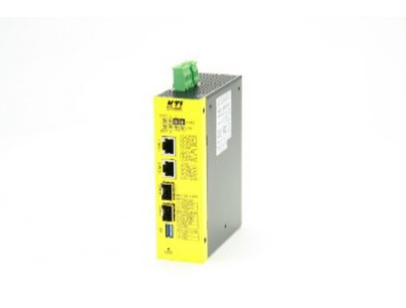 KTI Networks KGC-460-HP Внутренний 1000Мбит/с Металлический, Желтый сетевой медиа конвертор